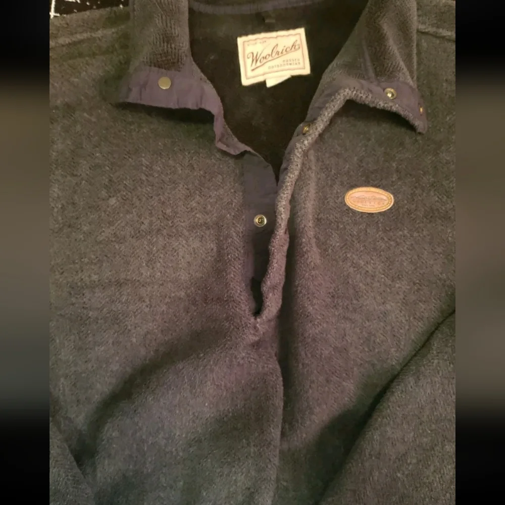 Vintage Woolrich Snap Mock Neck Charcoal Men's XL Fleece Pullover Polartec USA - Picture 6 of 14